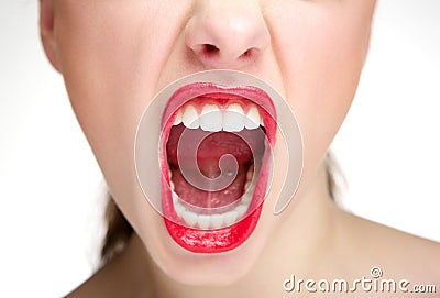 Woman shouting Stock Photo