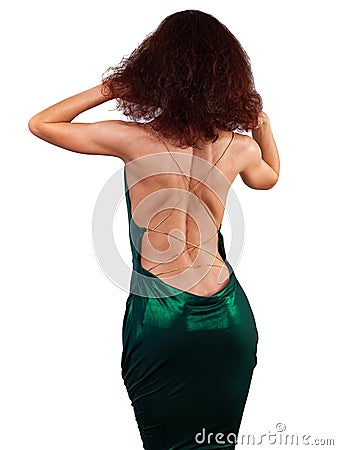 Woman showing a figure. Ageless Female Body Over 40 Stock Photo