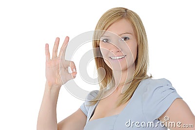 Woman showing ok sign Stock Photo