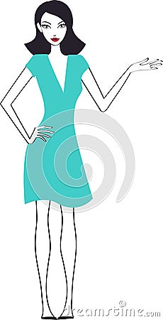 Woman showing Vector Illustration