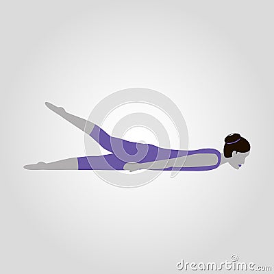 Woman shows yoga pose isolated flat vector silhouette Vector Illustration