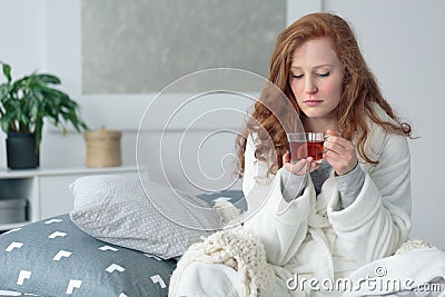Woman on sick leave Stock Photo