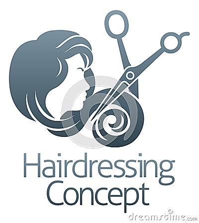 Woman Silhouette Hairdresser Hair Salon Icon Vector Illustration