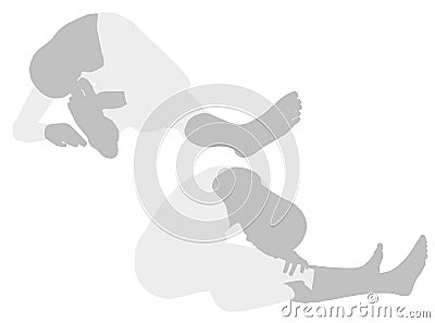 woman silhouette in Sagging Right Pose Vector Illustration