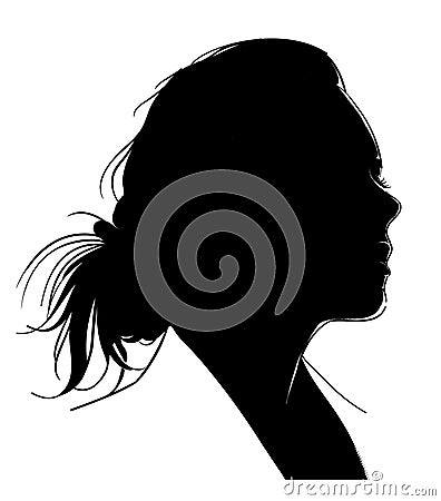 Woman silhouette on white Stock Photo