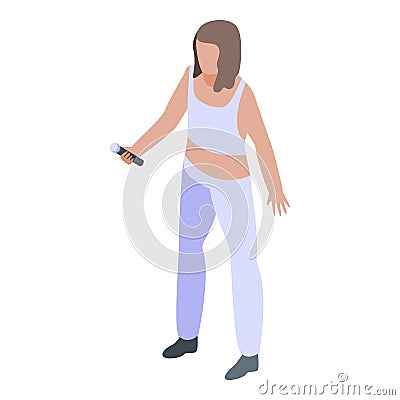 Woman sing icon, isometric style Vector Illustration