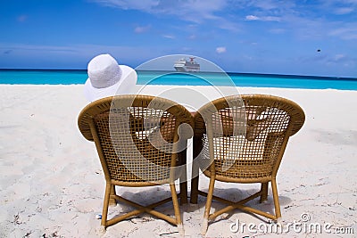 Woman sitting in the beach Editorial Stock Photo