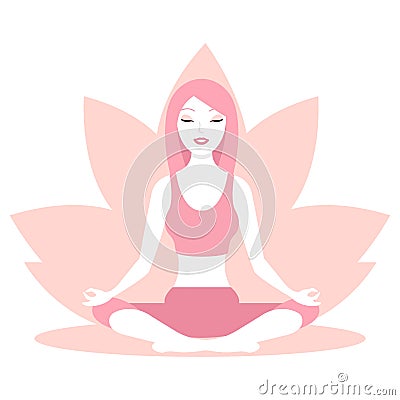 Woman, sitting in lotus position Vector Illustration