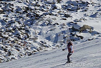 Woman skier in andorra Editorial Stock Photo