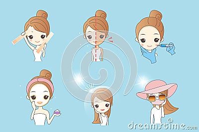 Woman skin and whiten concept Vector Illustration