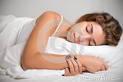 Woman Sleeping Stock Photo