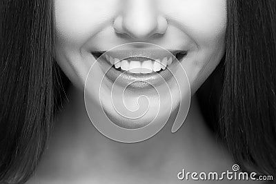 Woman smile. Teeth whitening. Dental care. Stock Photo