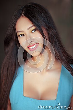 Smiling asian woman portrait Stock Photo
