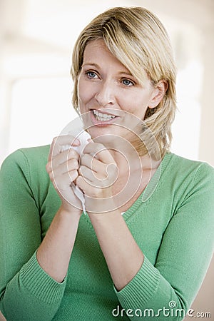 Woman Sneezing Stock Photo