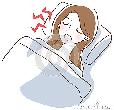 A woman snoring Vector Illustration