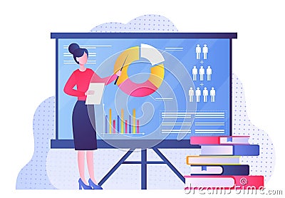 Woman with sociology Vector Illustration