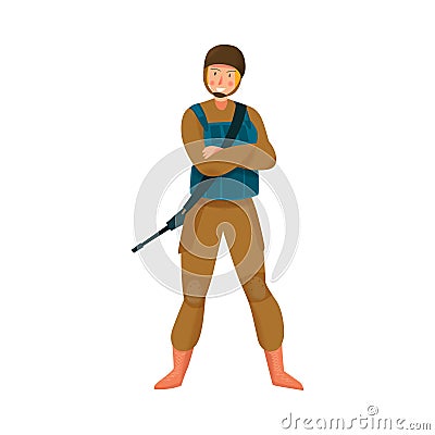 Woman Soldier Illustration Vector Illustration