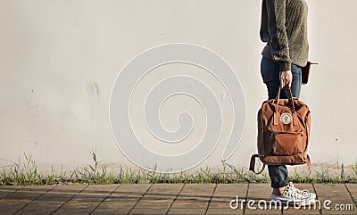 Woman Solo Traveler Holiday Trip Concept Stock Photo