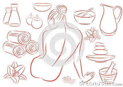 Woman in spa Vector Illustration