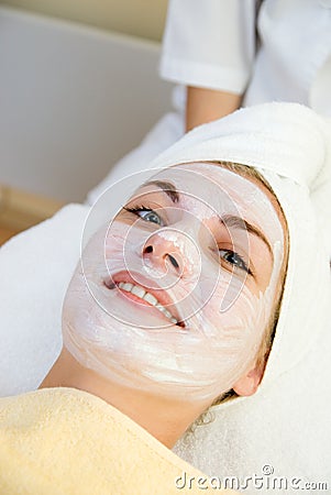 Woman in spa salon Stock Photo