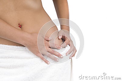 Woman with spa towel Stock Photo