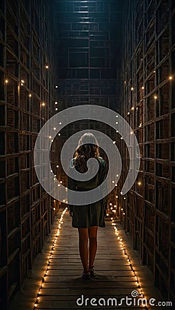 Woman stands in the middle floor Stock Photo