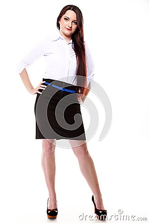 Woman straight long hair make-up posing Stock Photo