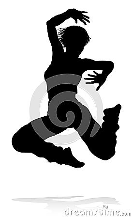 Street Dance Dancer Silhouette Vector Illustration