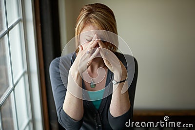 Woman with stress Stock Photo