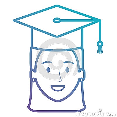 Woman student graduating with uniform Vector Illustration