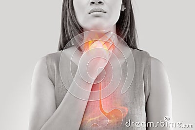 Woman Suffering From Acid Reflux Stock Photo