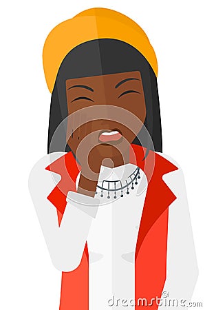 Woman suffering from tooth pain Vector Illustration