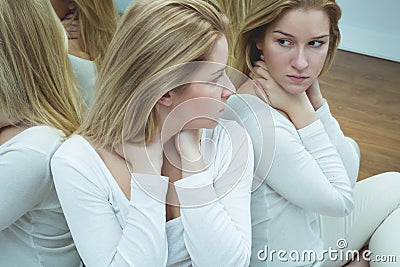 Woman with suicidal thoughts Stock Photo