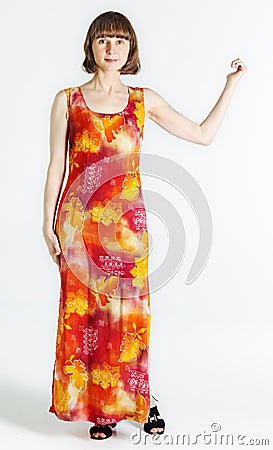 Woman in summer dress Stock Photo