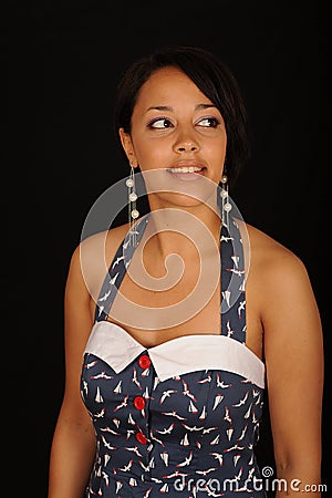 Woman in summery dress Stock Photo