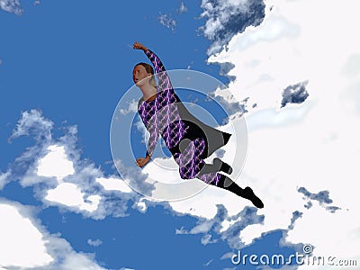 Woman Super hero , powerful, 3D Illustration Stock Photo