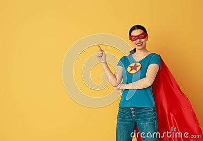 Woman in superhero costume Stock Photo