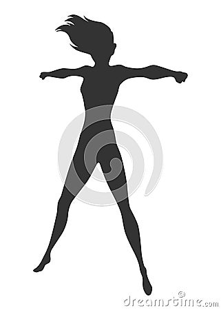 Woman superhero silhouette. Business woman revealed as super hero. Female power concept isolated on white background Vector Illustration