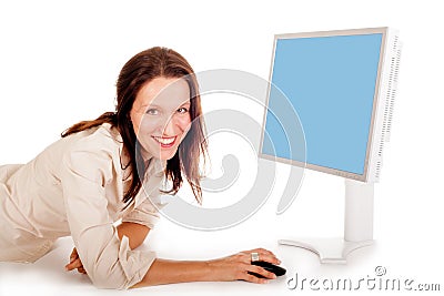 Woman surfing Stock Photo
