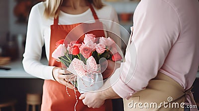 woman_surprising_her_partner_with_homemade_3 Stock Photo