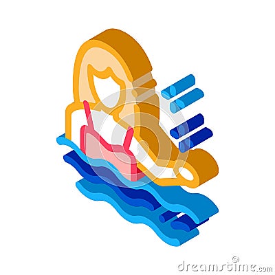 Woman swimmer icon vector outline illustration Vector Illustration