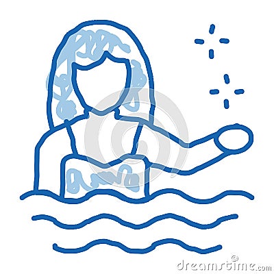woman swimmer icon vector outline illustration Vector Illustration
