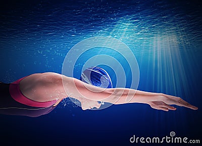 Woman swimmer Stock Photo