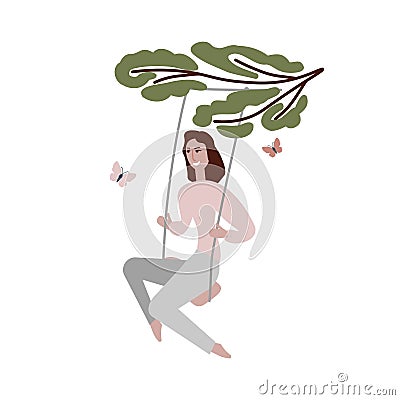 Woman swing illustration Vector Illustration