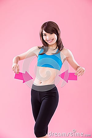 Woman show her waist Stock Photo