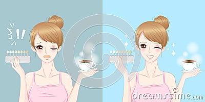 Woman with tooth whiten cocncept Vector Illustration