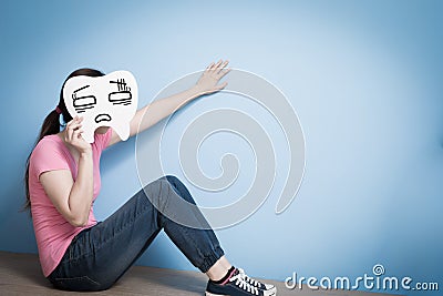 Woman take confuse tooth Stock Photo