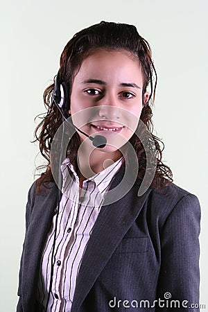 Woman taking phone calls Stock Photo