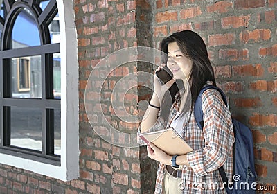 Woman talking on the cellphone Stock Photo