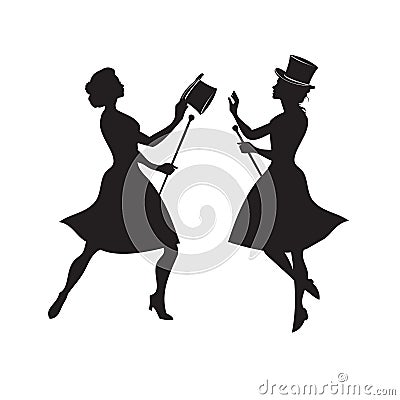 Woman tap dance Vector Illustration